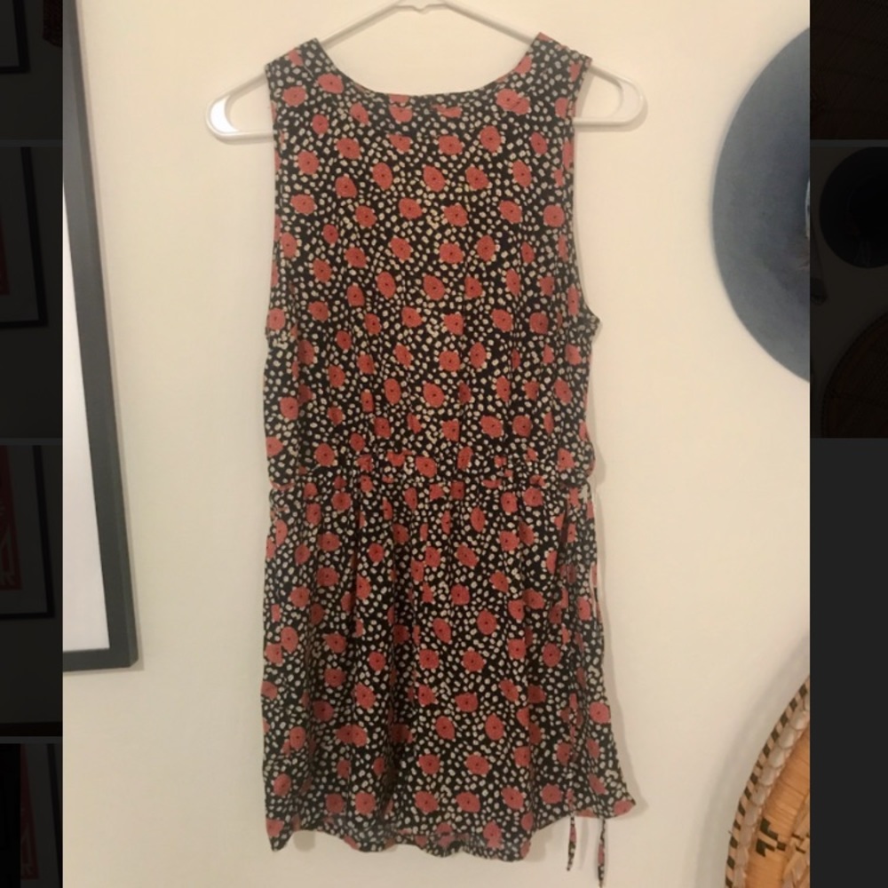 Floral, backless romper.